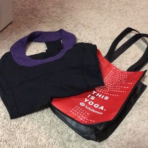 Lululemon size 4 black and purple tank